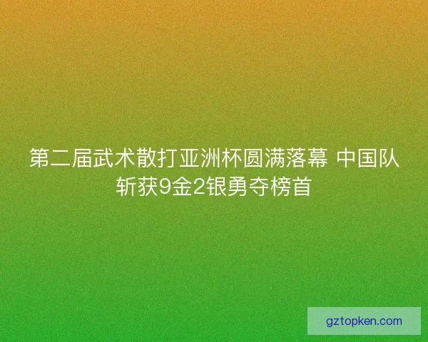 第二届武术散打亚洲杯圆满落幕 中国队斩获9金2银勇夺榜首